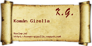Komán Gizella névjegykártya