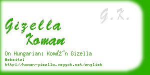 gizella koman business card